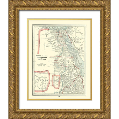 Middle East Egypt Arabia Nubia Abyssinia Gold Ornate Wood Framed Art Print with Double Matting by Rathbun