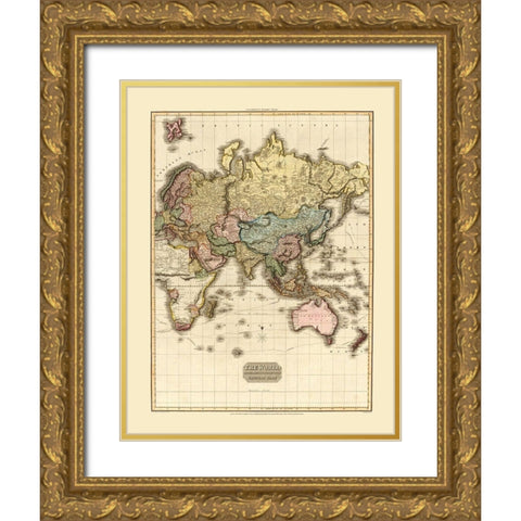 Eastern Hemisphere - Strand 1812 Gold Ornate Wood Framed Art Print with Double Matting by Strand