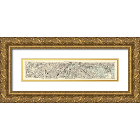 London England Central Section 3 - Bartholomew Gold Ornate Wood Framed Art Print with Double Matting by Bartholomew