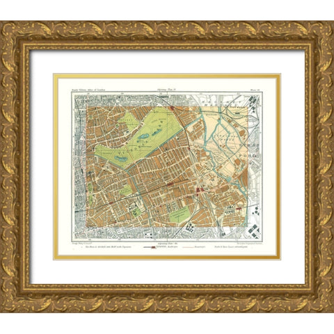Victoria Park London England - Philip 1904 Gold Ornate Wood Framed Art Print with Double Matting by Philip