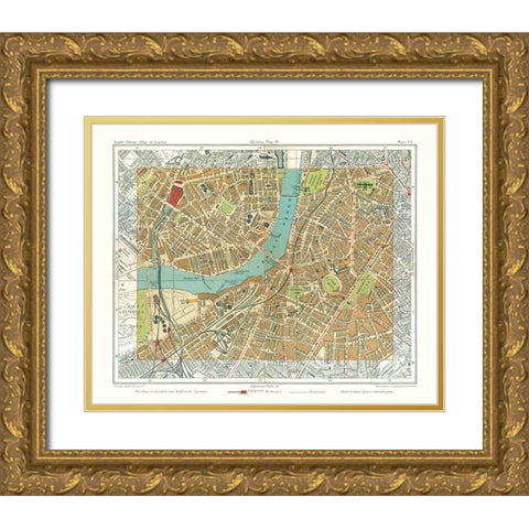 Lambeth London England - Philip 1904 Gold Ornate Wood Framed Art Print with Double Matting by Philip