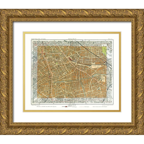 Walworth London England - Philip 1904 Gold Ornate Wood Framed Art Print with Double Matting by Philip