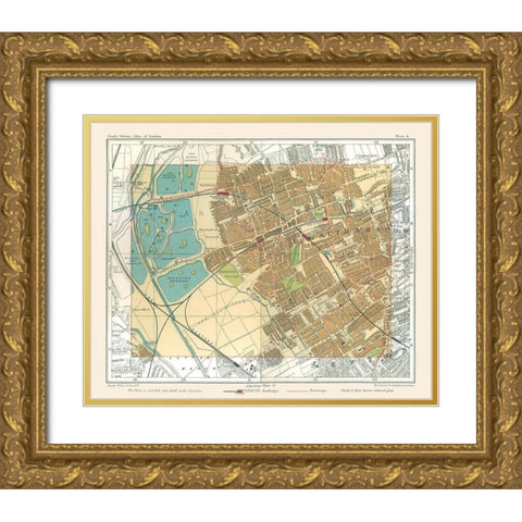 Walthamstow London England - Philip 1904 Gold Ornate Wood Framed Art Print with Double Matting by Philip