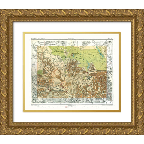 Hampstead London England - Philip 1904 Gold Ornate Wood Framed Art Print with Double Matting by Philip