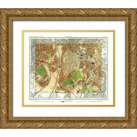 Ladywell London England - Philip 1904 Gold Ornate Wood Framed Art Print with Double Matting by Philip