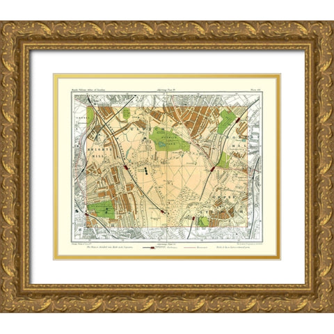 Dulwich London England - Philip 1904 Gold Ornate Wood Framed Art Print with Double Matting by Philip