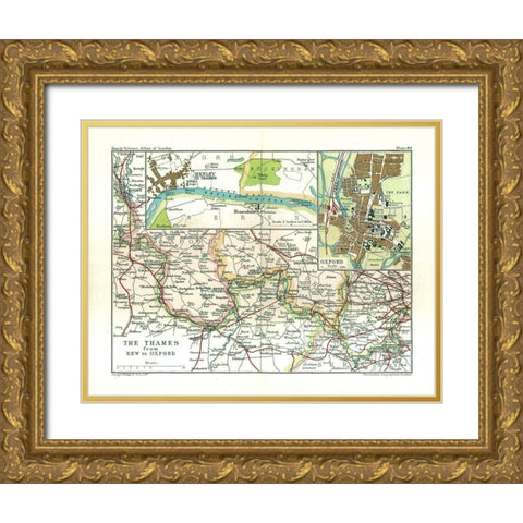 River Thames London England - Philip 1904 Gold Ornate Wood Framed Art Print with Double Matting by Philip