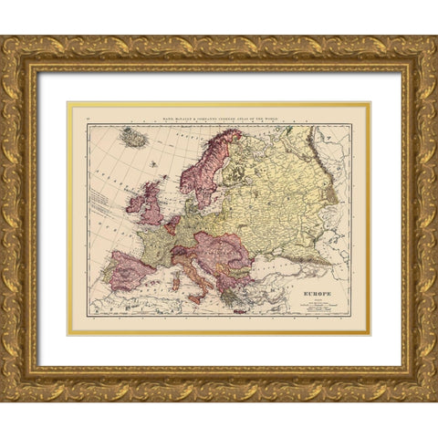 Russia France Austria Hungary Germany Gold Ornate Wood Framed Art Print with Double Matting by Rand McNally