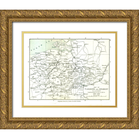 Flanders Brabant 1690 Belgium Netherlands Gold Ornate Wood Framed Art Print with Double Matting by Gardiner