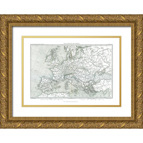 Europe - Thiers 1866 Gold Ornate Wood Framed Art Print with Double Matting by Thiers