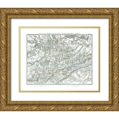 Europe Germany - Thiers 1866 Gold Ornate Wood Framed Art Print with Double Matting by Thiers