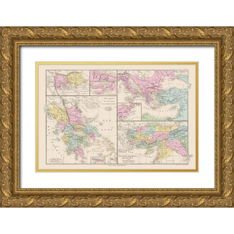 Eastern Europe Middle East - Drioux 1882 Gold Ornate Wood Framed Art Print with Double Matting by Drioux