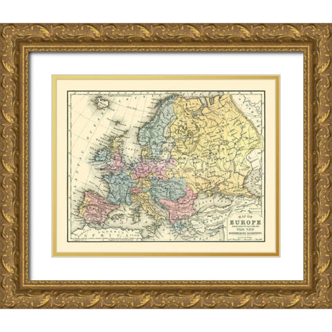 Europe - Mitchell 1869 Gold Ornate Wood Framed Art Print with Double Matting by Mitchell