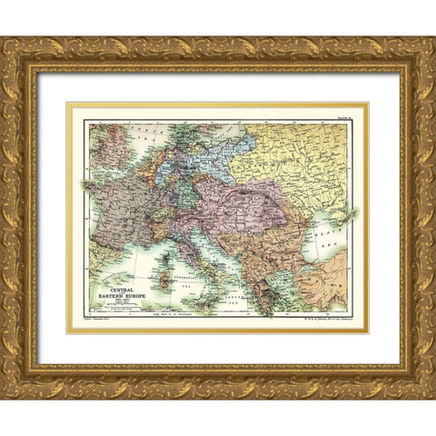 Central Eastern Europe 1814-1863 - Poole 1902 Gold Ornate Wood Framed Art Print with Double Matting by Poole
