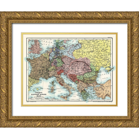 Central Eastern Europe 1863-1897 - Poole 1902 Gold Ornate Wood Framed Art Print with Double Matting by Poole