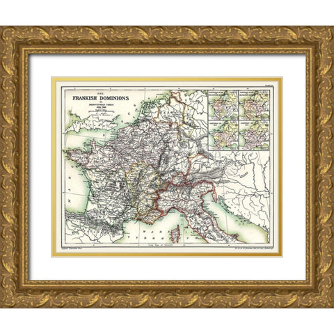 Europe Frankish Dominions Merovingian 486-768 Gold Ornate Wood Framed Art Print with Double Matting by Poole