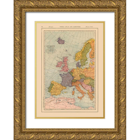 Western Europe - Reynold 1921 Gold Ornate Wood Framed Art Print with Double Matting by Reynold