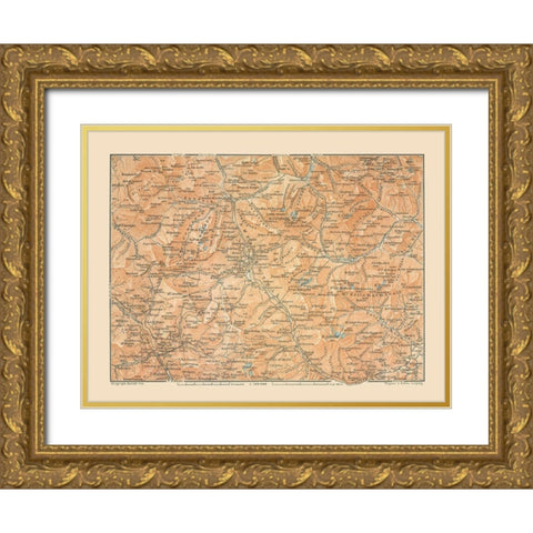 Europe Austria Italy - Baedeker 1910 Gold Ornate Wood Framed Art Print with Double Matting by Baedeker