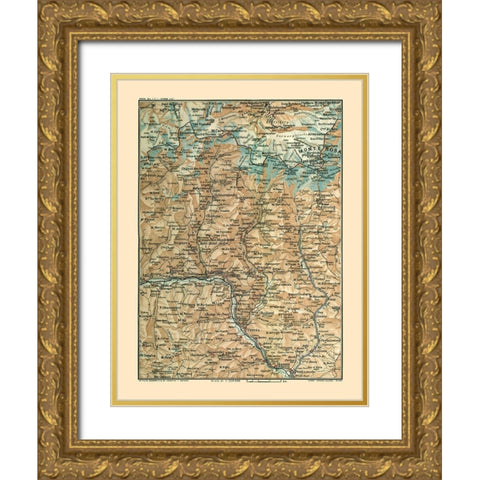 Europe South Switzerland Northwest Italy Gold Ornate Wood Framed Art Print with Double Matting by Guida D''Italia