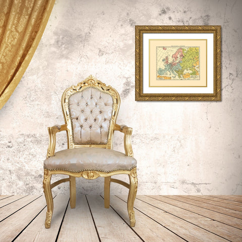 Europe Religions - Cassell 1893 Gold Ornate Wood Framed Art Print with Double Matting by Cassell