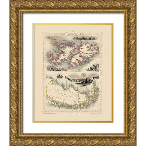 Falkland Islands Patagonia South America Gold Ornate Wood Framed Art Print with Double Matting by Tallis