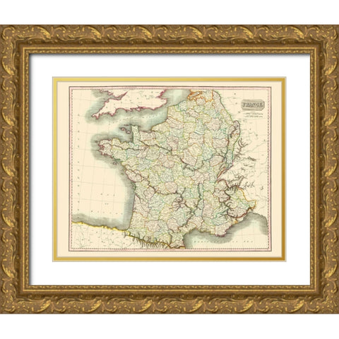 France - Thomson 1815 Gold Ornate Wood Framed Art Print with Double Matting by Thomson