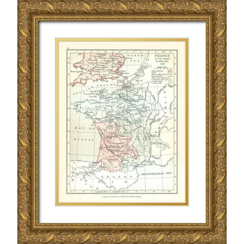 France 1360 - Gardiner 1902 Gold Ornate Wood Framed Art Print with Double Matting by Gardiner