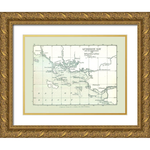 Quiberon Bay 1759 France -  Gardiner 1902 Gold Ornate Wood Framed Art Print with Double Matting by Gardiner