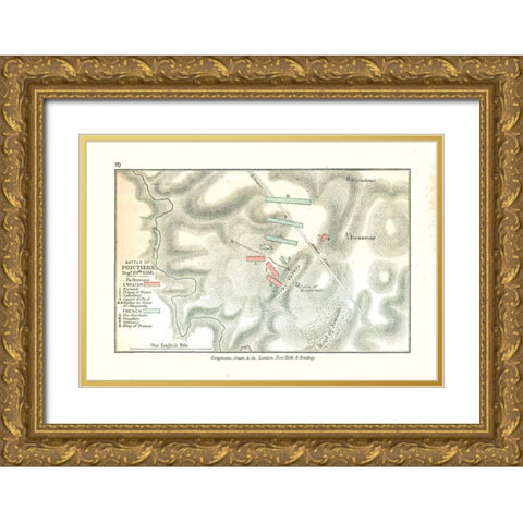 Battle of Poitiers in 1356 France - Gardiner 1902 Gold Ornate Wood Framed Art Print with Double Matting by Gardiner