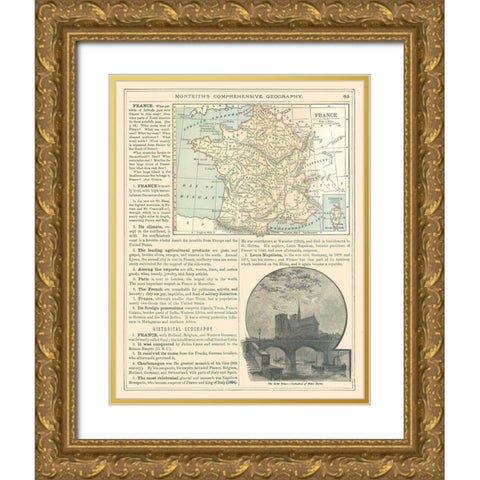 France - Monteith 1882 Gold Ornate Wood Framed Art Print with Double Matting by Monteith