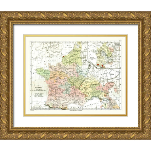 Charles VII France - Cortambert 1880 Gold Ornate Wood Framed Art Print with Double Matting by Cortambert