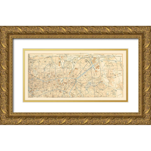 Pantin Paris France - Baedeker 1911 Gold Ornate Wood Framed Art Print with Double Matting by Baedeker