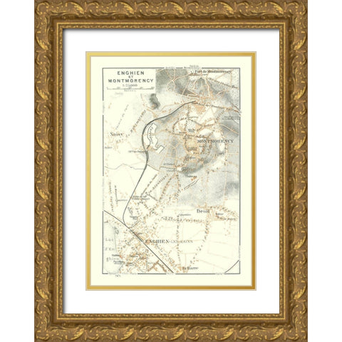 Enghien les Bains Montmorency Paris France Gold Ornate Wood Framed Art Print with Double Matting by Baedeker