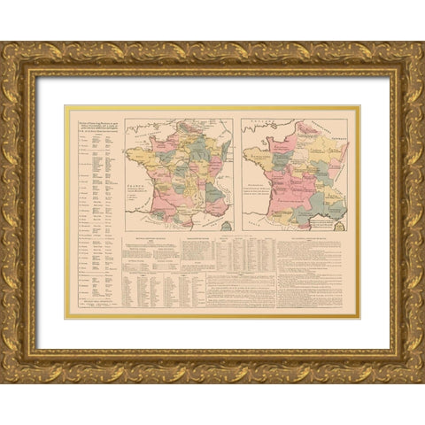 France - Le Sage 1801 Gold Ornate Wood Framed Art Print with Double Matting by Le Sage