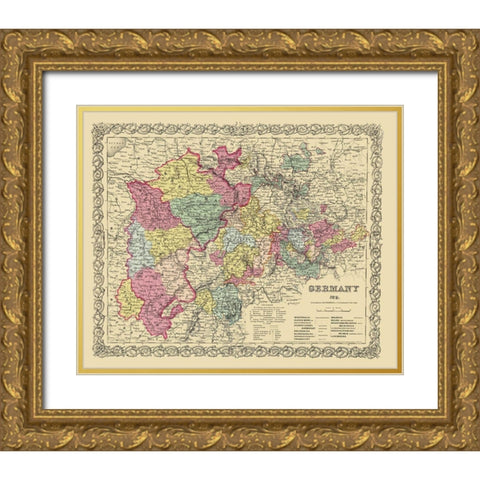 Germany 2 - Colton 1855 Gold Ornate Wood Framed Art Print with Double Matting by Colton