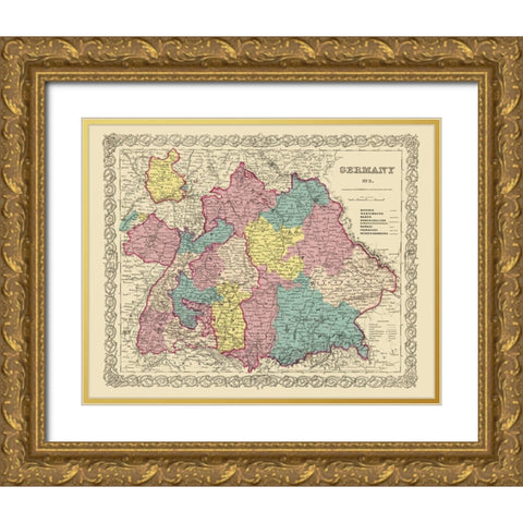 Germany 3 - Colton 1855 Gold Ornate Wood Framed Art Print with Double Matting by Colton