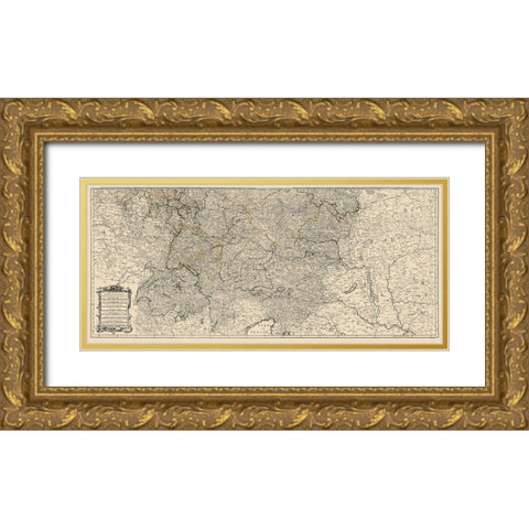 Lower Germany Empire - Delarochette 1782 Gold Ornate Wood Framed Art Print with Double Matting by Delarochette