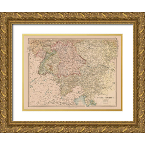 South Germany - Black 1867 Gold Ornate Wood Framed Art Print with Double Matting by Black