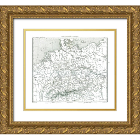 Germany - Thiers 1866 Gold Ornate Wood Framed Art Print with Double Matting by Thiers