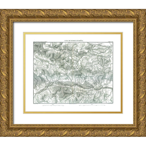 Eckmuhl Germany - Thiers 1866 Gold Ornate Wood Framed Art Print with Double Matting by Thiers