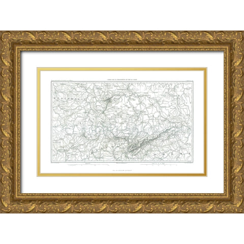 Franconia Saxe Germany - Thiers 1866 Gold Ornate Wood Framed Art Print with Double Matting by Thiers