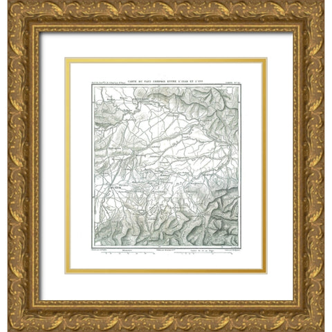 South Germany - Thiers 1866 Gold Ornate Wood Framed Art Print with Double Matting by Thiers