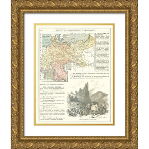Germany - Monteith 1882 Gold Ornate Wood Framed Art Print with Double Matting by Monteith