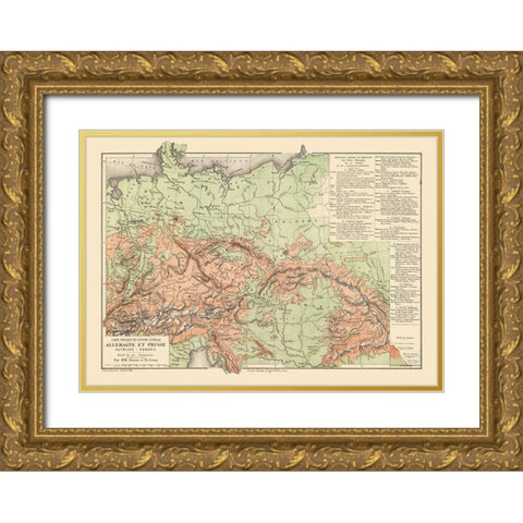 Prussia Germany - Drioux 1882 Gold Ornate Wood Framed Art Print with Double Matting by Drioux