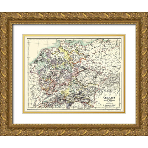 House of Hohenstaufen 1138-1254 Germany Gold Ornate Wood Framed Art Print with Double Matting by Poole