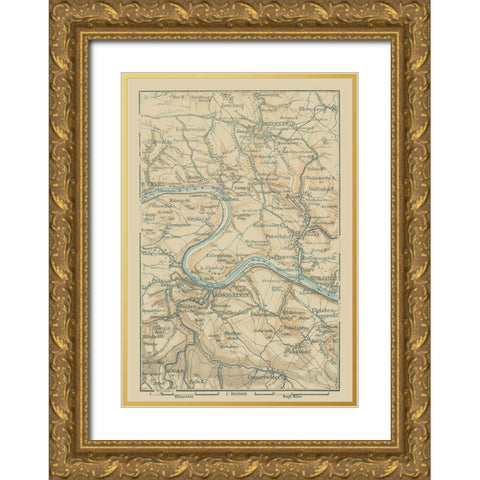 Eastern Germany - Baedeker 1914 Gold Ornate Wood Framed Art Print with Double Matting by Baedeker