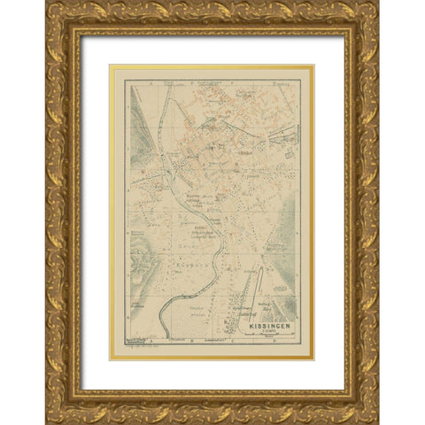 Kissingen Germany - Baedeker 1914 Gold Ornate Wood Framed Art Print with Double Matting by Baedeker