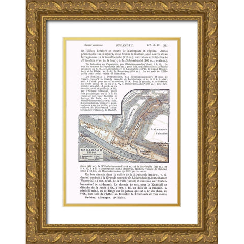 Schandau Germany - Baedeker 1914 Gold Ornate Wood Framed Art Print with Double Matting by Baedeker