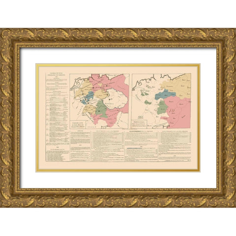 Germany - Le Sage 1801 Gold Ornate Wood Framed Art Print with Double Matting by Le Sage