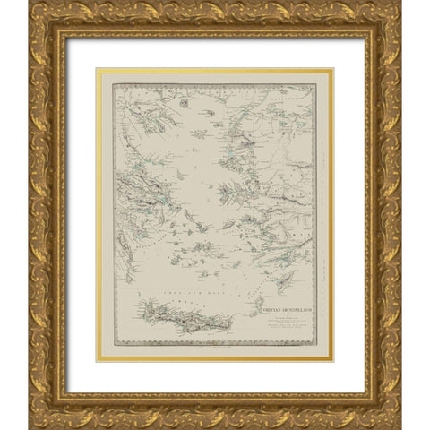 Ancient Europe Grecian Archipelago Greece Gold Ornate Wood Framed Art Print with Double Matting by Smith
